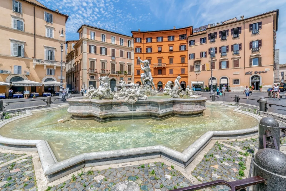 Piazza Navona in Rom mit Fontana del Nettuno